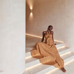 New DISSH Verdes Tangerine Linen Dress size US 8